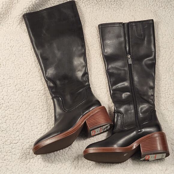 NEW Vince Camuto Women's Vuliann Knee High Boots black leather size 5.5 - Picture 3 of 8